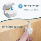 Lancord 8 Pack Cord Organizer Holder, Rotatable Cable Clips, Spring Cord Holder for Nightstand Adhesive Cable Organizer, Cable Management Clips Charging Cord Organizer for Desk Office Car Wall