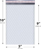 White Small Poly Bubble Mailers 5x10 inch #00 | Self Seal Padded Envelopes | Cushioned Bubble Mailer | Usable Size 5x9 | WaterProof | Lightweight mailing Shipping Bags | 250 Pack Bulk | Made In USA