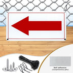 Red Arrow Sign Aluminum 10 x 5 Inch Heavy Duty Metal Waterproof Reflective Directional Sign for Outdoor 2 Pack