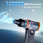 CAPNEW 150000RPM Electric Air Duster: Continuously Variable Speed Powerful Air Blower for Computers PC Cleaning - 8000mAh Portable Turbo Fan for Home Car Office - College Back to School Gifts