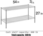 Regal Altair 21" Deep x 54" Wide x 27" Height Wire Shelving Kit | 2-Tier | NSF Commercial Storage Rack Unit