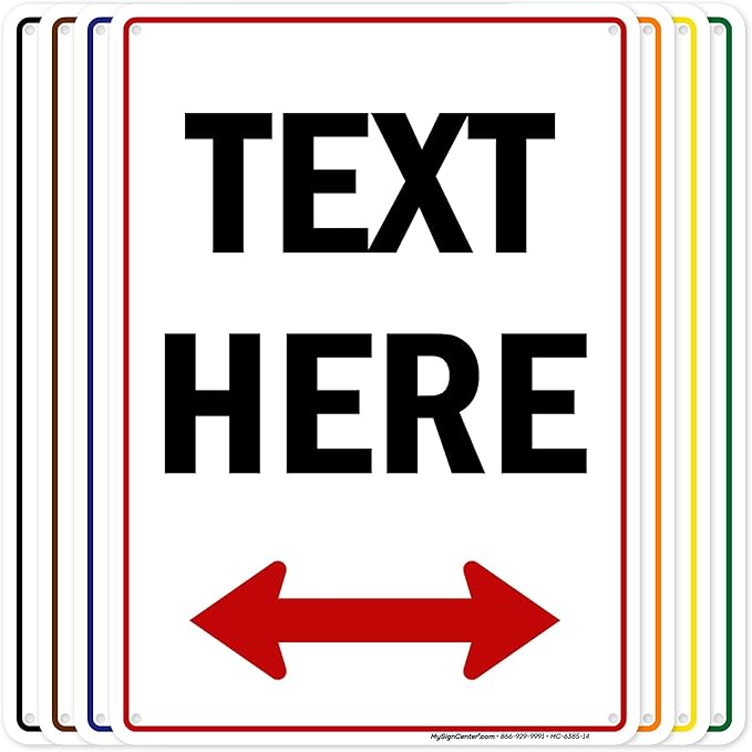 Custom Arrow,Custom Directional Sign, Two Way Arrow,10x14 Inches, 55 mil thick HDPE (high density polyethylene), Made in USA by My Sign Center