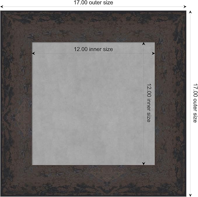 Amanti Art Black Framed Magnetic Board 17x17 X-Small Vision Board for use with Magnets, 100% Metal Sheet to Display Items as Office Decor or for Home Organization in mudroom, Kitchen or Kids Room