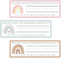 30 Name Tags Labels - Boho Rainbow Self Adhesive Name Plates, Desk Label, Locker Stickers for Classroom School, Student, Teacher Decorations & Supplies - A01