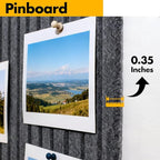 Cork Board Tiles for Wall with Push Pins, Removable 36" x 24" Slat Bulletin Board Sets, Adhesive Pin Board | Magrowill 6 Packs Felt Panels for Office Home Classroom Dorm Interior Wall Decor, Deep Gray