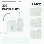 NEEWAY Colorful Paper Clips Assorted Sizes, Small and Large Paperclips, 210 Count, 3 Pack of 70 (Light Green)