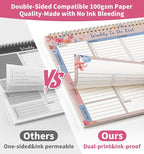 104 Pgs Weekly To Do List Notepad, 52 Duplex-Printed Undated Sheets 100 GSM（8.5"×11") Weekly Desk Planner For Work Home School Office Desk Accessories Supplies & Goal Setting Tasks -Pink Floral
