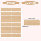 Removable Kraft Label Stickers- Writable Gift Tag Stickers Labels, Self-Adhesive Brown Kraft Label for Essential Oil Bottle, Jars, Food Storage or Gift Decoration-240 PCS