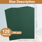 Silunkia 120 Sheets Dark Green Cardstock 8.5 x 11 Craft Paper, 250gsm/92lb Christmas Green Card stock Printer Paper for DIY Cards, Wedding, Invitations, Birthday, Scrapbooking