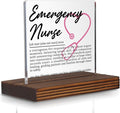 Emergency Nurse Gifts, Thank You Appreciation Gifts for ER Nurse Week Graduation Birthday Christmas Emergency Office Desk Decor Decorative Signs Plaque PA004