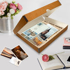 Lineco Folio Storage Box, Faux Leather Cover, Clamshell Design, 9.5x12.5x1.75 Inches, Archival Boxboard, Preserve Photos, Cards, Magazines, Documents, Art, Ephemera, Family Records, Tan, Pack of 1