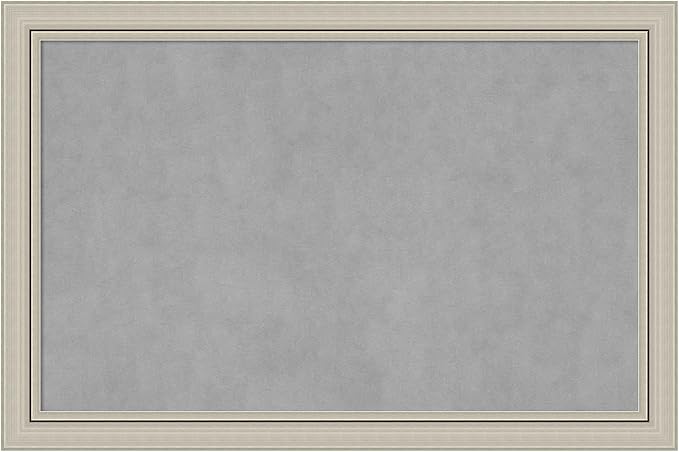 Amanti Art Silver Framed Magnetic Board 24x36 Large Vision Board for use with Magnets, 100% Metal Sheet to Display Items as Office Decor or for Home Organization in mudroom, Kitchen or Kids Room