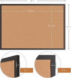 Board2by Cork Board Bulletin Board 24 x 36, Black Wood Framed 2x3 Corkboard, Office Board for Wall Cork, Large Wall Mounted Notice Pin Board with 16 Push Pins for School, Home & Office