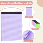 Roneky Legal Pads 8.5 x 11 Colored Notepad, 12 Pack Wide Ruled Lined Paper, Micro Perforated Writing Pads, 30 Sheet/Note Pads, Pink Legal Pad 8.5 x 11 Notebook Paper Tablet for School