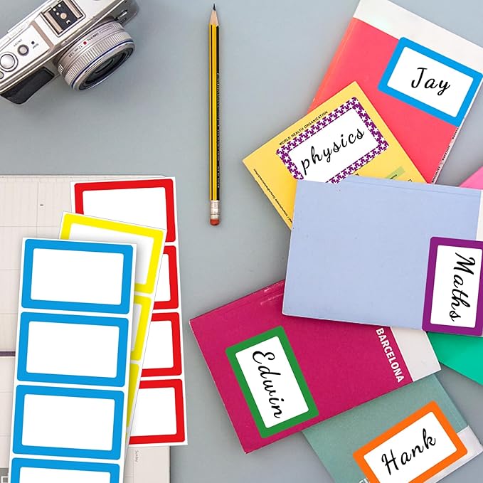 Yeachlaing 6 Color Name Tag Stickers, 240PCS Waterproof Stickers 3.5X2.25 Inch Name Labels for Office, School, Classroom and Home