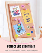 Uniclife 200 Pcs Thumb Tacks for Wall, Pink Push Pins for Bulletin Board & Cork Board, Decorative Push Pins, Cute Thumbtacks Hooks Set for Pictures, Photos, Art & Decor, 5 Styles