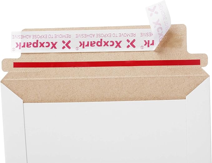 Xxcxpark 25 Pack Rigid Mailers 6.25 x 8.25 inches, Self Seal Photo Document Mailers Premium Cardboard Keep Flat Envelopes for Photos, Pictures, Papers, Files, CD