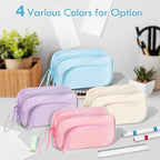 SANANT Large Capacity Pencil Case with Pull-out Structure - Multifunctional Extra Big Pencil Pouch Pen bag, Portable Stationery Organizer with Zipper, Office School Supplies for Teen Boys Girls, Blue