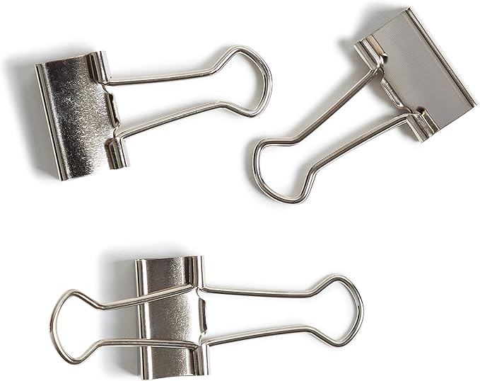 U Brands Small Binder Clips, Metallic Silver, Office Organization Supplies, 19mm, 72 Count