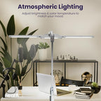 Neatfi LED Desk Lamp, Dimmable Desk Light with 360 SMD LEDs, 30W, CRI 95, Adjustable Color Temperature, Task Lamp for Home, Office, and Workbench (CCT, Silver, 41 Inches)