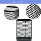 SNOW COOLER Pen Holder Pencil Holder Metal Pen Holder Cup Pencil Holder for Desk Office Pen Pencil Organizer for Desk Black, Square 4 Pack