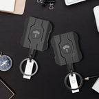 VYNCS Retractable Keychain Badge Holder with Belt Clip, Heavy Duty Carabiner ID Badge Clip Reel, 32” Steel Retractable Cord, 10 oz Rebound，1pcs Black Belt Clip