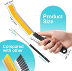 JOYMOOP 4 Pack Crevice Cleaning Brush, Black Hard Bristle Grout Brush, House Cleaning Supplies, Magnetic Gap Cleaning Brush for Kitchen, Bathroom, Window, Toilet, Multifunctional Cleaning Tools