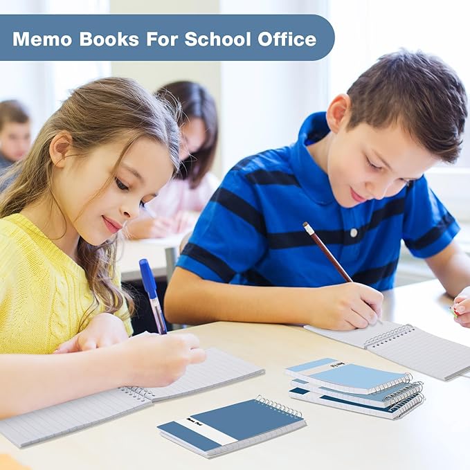 Thenshop 100 Pads Spiral Memo Pads Bulk 3 x 5 Inch Small Pocket Notepad Top Bound Lined 60 Sheets Mini Notebooks for School College Office Home Supplies (Fresh Colors)