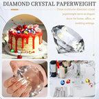 PATIKIL 8 Pcs Diamond Crystal Paperweight, 40mm / 1.57 Inch Crystal Paperweight Paper Weight for Home Office Desktop Table Decor Wedding Party Jewelry Ornaments, Clear