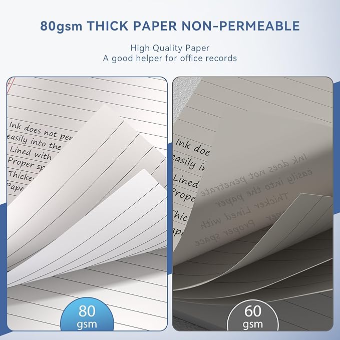 Nichela 5" x 8" Note Pads 4 Pack of Legal Pads 21lb Notepad College Ruled Legal Pad 30 Sheets Perforated Small Writing Pads Double-Side Printed Pad of Paper for School, College, Office