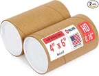 Paclord 4" x 6" Heavy-Duty Reinforced Cardboard Mailing Tube, Pack of 2 Tubes with 4 Caps – Secure USPS Approved – Great for Shipping and Storing of Prints, Artwork, Posters or Documents