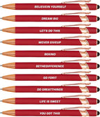 10pcs Motivational Pens Set Retractable Pens with Pen Clip Design Lightweight and Portable Something Different Inspirational Quotes Providing Inspiration for You Perfect Gifts for Writer and Artist