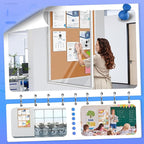 Magula 36"x24" Enclosed Bulletin Board Tamper-Proof Dispaly Case, Aluminium Frame, Shatter Resistant Lockable Bulletin Board, Enclosed Cork Board for School, Office, Commercial, Hospital etc