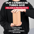 Paclord 4" x 6" Heavy-Duty Reinforced Cardboard Mailing Tube, Pack of 1 Tube with 2 Caps – Secure USPS Approved – Great for Shipping and Storing of Prints, Artwork, Posters or Documents