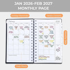 M&G 2026 Planner, Weekly and Monthly Planner Calendar, Jan 2026-Feb 2027 Agenda Book With Monthly Tabs for School Work Home Supplies, A5 8x5