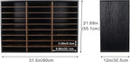 TQVAI Wood Literature Organizer, 27 Slots Hold 13500 Sheets A4 Papers, Wooden Desk File Paper Storage Organizer with Adjustable Shelves, Mailbox Cubbies for Office Home Classroom, Black/Archaize