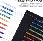 Grabie Jumbo Glitter Gel Ink Pen Set Of 18, Metallic Vibrant Sparkle Gel Pens for Coloring, Sparkle Markers, Glitter Pens for Adults (18 Colors Jumbo Gel Pens)