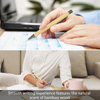 lyforx 100pcs Bamboo Pens Bulk Wooden Bamboo Pens Engraving Wooden Ballpoint Pen Customizable Gift Pen Bulk
