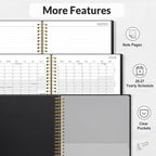 SUNEE 2026-2027 Planner - 24 Months (Jan 2026 - Dec 2027) - 7"x10" Monthly Spreads & Yearly Planner, Black