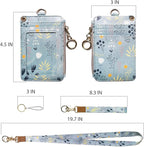 bolimoss Lanyard Wallet,Wallet Lanyard,lanyards for id Badges,lanyards for id Badges for Women,Lanyard Wallet for Women,Fashion Badge Holder with Zipper (Light Blue)