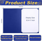Fainne 120 Packs Certificate Holders Bulk, Diploma Covers Gold Foil Border, Document Covers for Letter Size 8.5x11 Award Certificates, Cardstock, Document Papers, Paper Card Stock(Royal Blue)