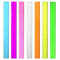 Color Transparent Ruler Plastic Rulers - Ruler 12 inch, Kids Ruler for School, Ruler with Centimeters, Millimeter and Inches, Assorted Colors, Clear Rulers, 7 Pack School Rulers
