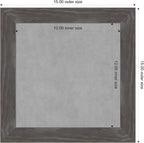 Amanti Art Grey Framed Magnetic Board 15x15 X-Small Vision Board for use with Magnets, 100% Metal Sheet to Display Items as Office Decor or for Home Organization in mudroom, Kitchen or Kids Room