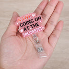 A Lot Going on at The Moment Funny Nurse Badge Reel, Retractable ID Card Badge Holders, Medical Badge Clip for ED ICU Nurses Station Pharmacy RN LPN MA Resident Physician Rph Patient Services Workers