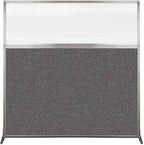 Versare Hush Screen Portable Room Divider | Workstation Wall Divider | Freestanding Privacy Hush Panels | Clear Fluted Windows | Fabric Office Divider Screen | Great for Room Separation