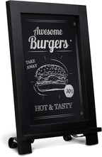 HBCY Creations Black Wooden Tabletop Chalkboard with Legs/Vintage Wedding Table Sign/Small Kitchen Countertop Memo Board/Antique Wooden Frame (9.5” x 14” Inches) (4 - Black)