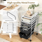 RELAX4LIFE 6-Drawer Rolling Storage Cart - Classroom Organization on Wheels w/Removable Plastic Drawers, Mobile Art Craft Cart for School Paper Home Office, Utility Cart with Drawers (Gradient Grey)