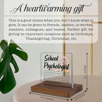School Psychologist Gifts, Thank You Desk Sign for Student Support Staff, Inspirational Plaque for Counseling Office or Education Professionals PA051