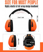 Copkim 12 Pcs Hearing Protection Ear Muffs NRR 28dB Noise Reduction Headphones Shooting Ear Protection Earmuffs (Orange)