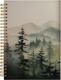 BitKan Nature Misty Forest Spiral Notebook, Rustic Pine Tree Journal, Green Forest Landscape Journal for Women, Nature Lovers Gifts for Women Notebook 5.5x8.3 Inch-392